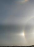 Dec 15, 2008. Sundog and a partial sun halo.