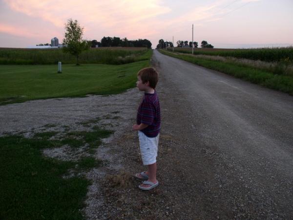 Tom waiting ever-so-patiently for mom to finish fiddling with the camera.