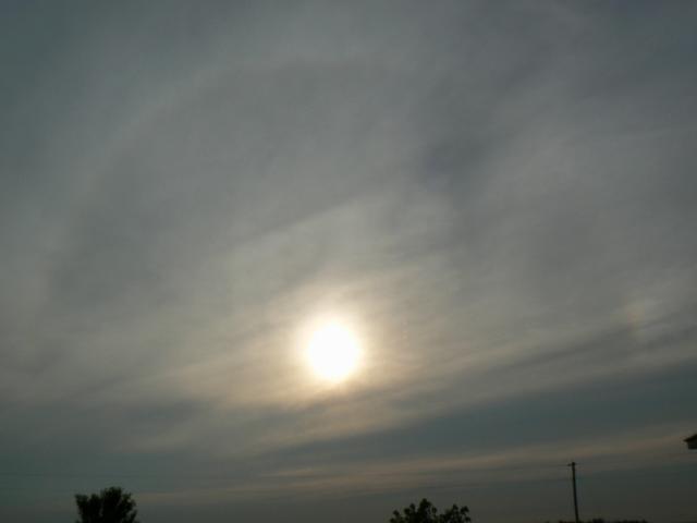 A sun halo taken Aug 26th in 70 degree weather. This image appeared on the Faribault Daily News front page August 29th.